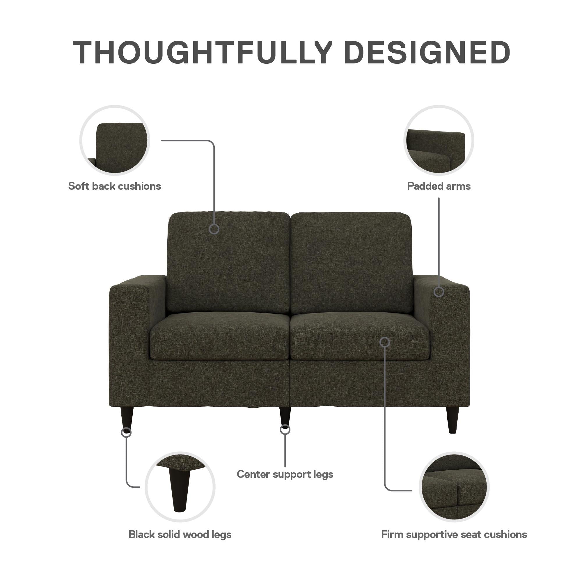 DHP Cooper Loveseat - Grey Linen