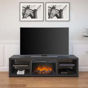 Ameriwood Home Harrison TV Stand with Fireplace for TVs up to 70" - Black