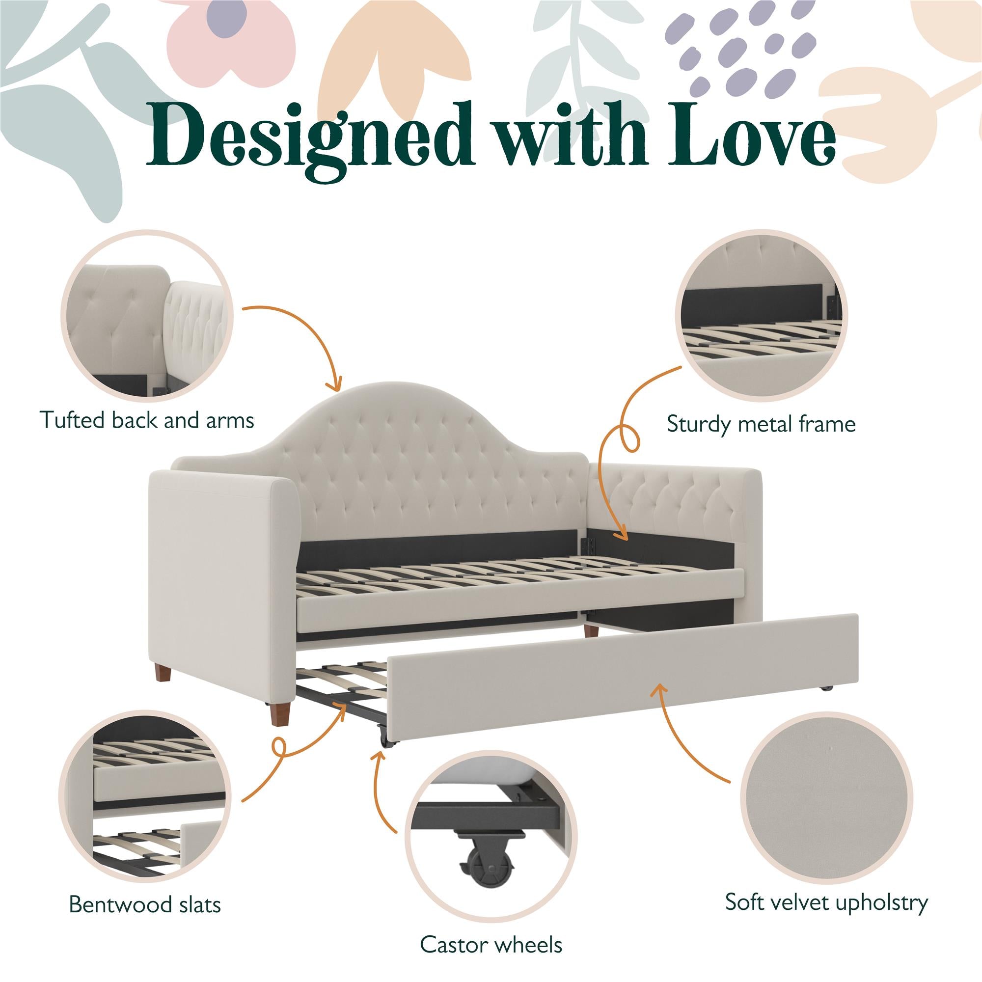 Max & Finn Arden Daybed with Trundle - Dove Gray