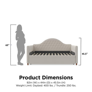 Little Seeds Rowan Valley Arden Daybed with Trundle, Twin, Dove Gray - Dove Gray