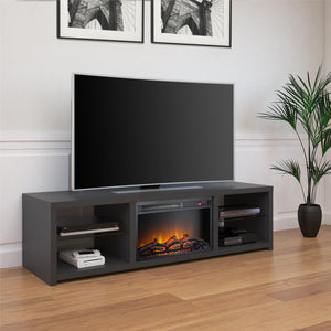 Ameriwood Home Harrison TV Stand with Fireplace for TVs up to 70" - Black