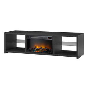 Ameriwood Home Harrison TV Stand with Fireplace for TVs up to 70" - Black