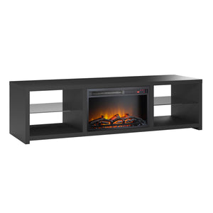 Ameriwood Home Harrison TV Stand with Fireplace for TVs up to 70" - Black