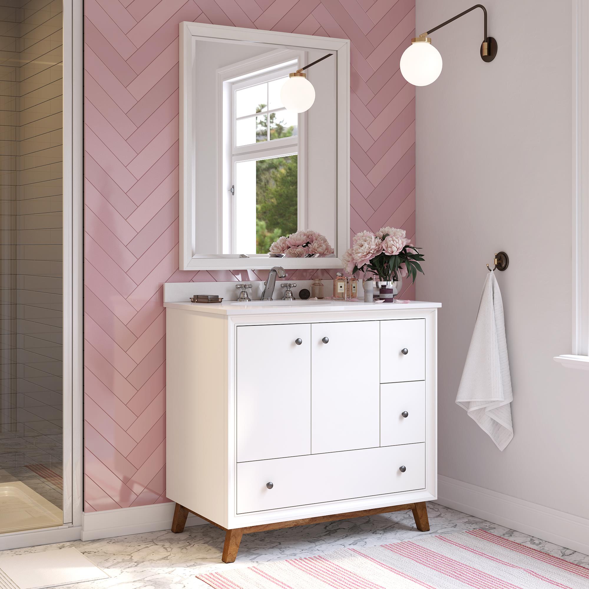 DHP Bleeker 36 Inch Bathroom Vanity - White - 36"