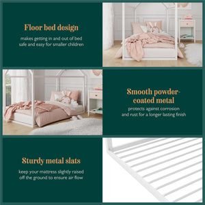 Max & Finn Skyler Metal House Bed - White - Twin