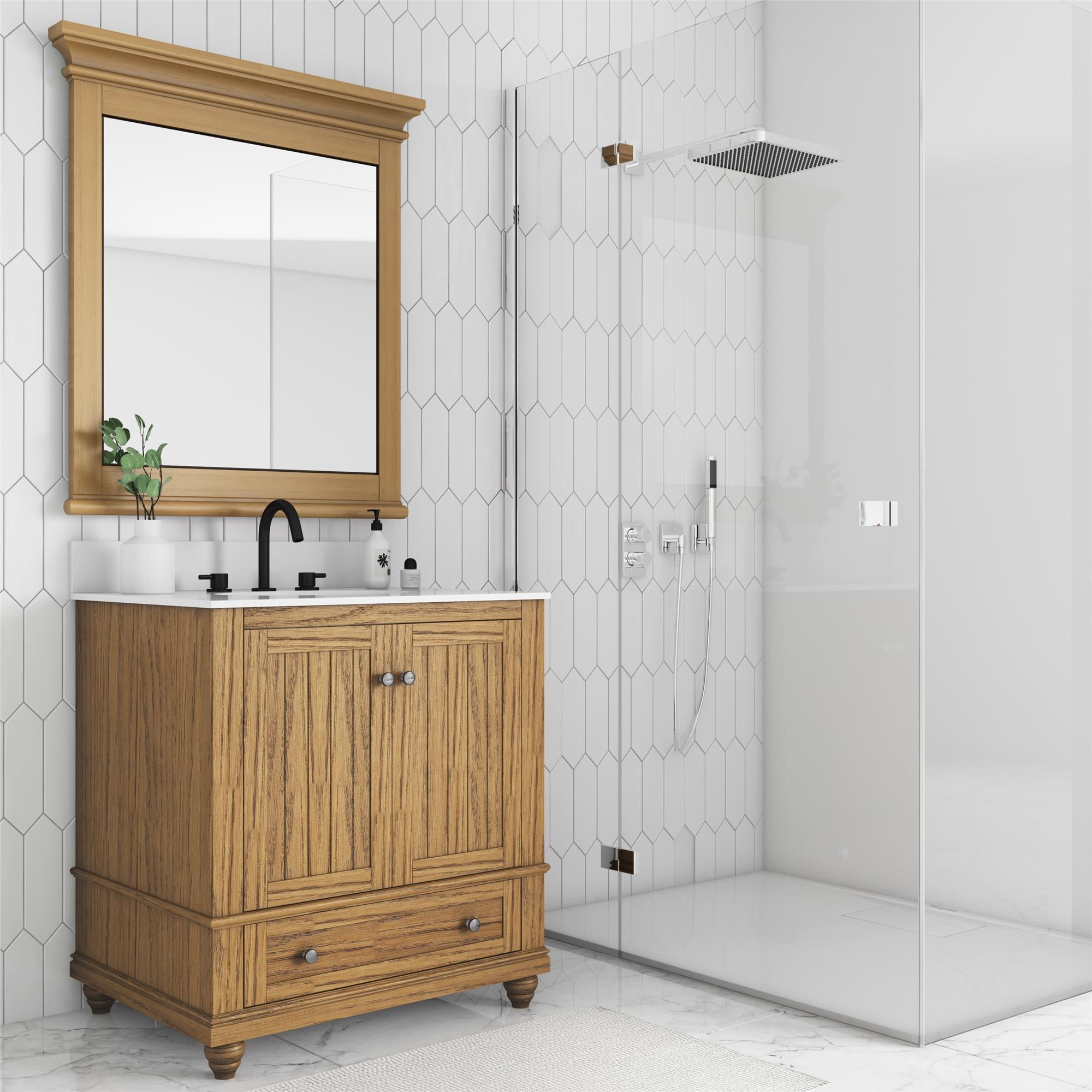DHP Monteray Beach 30" Bathroom Mirror - Natural Rustic - 30"