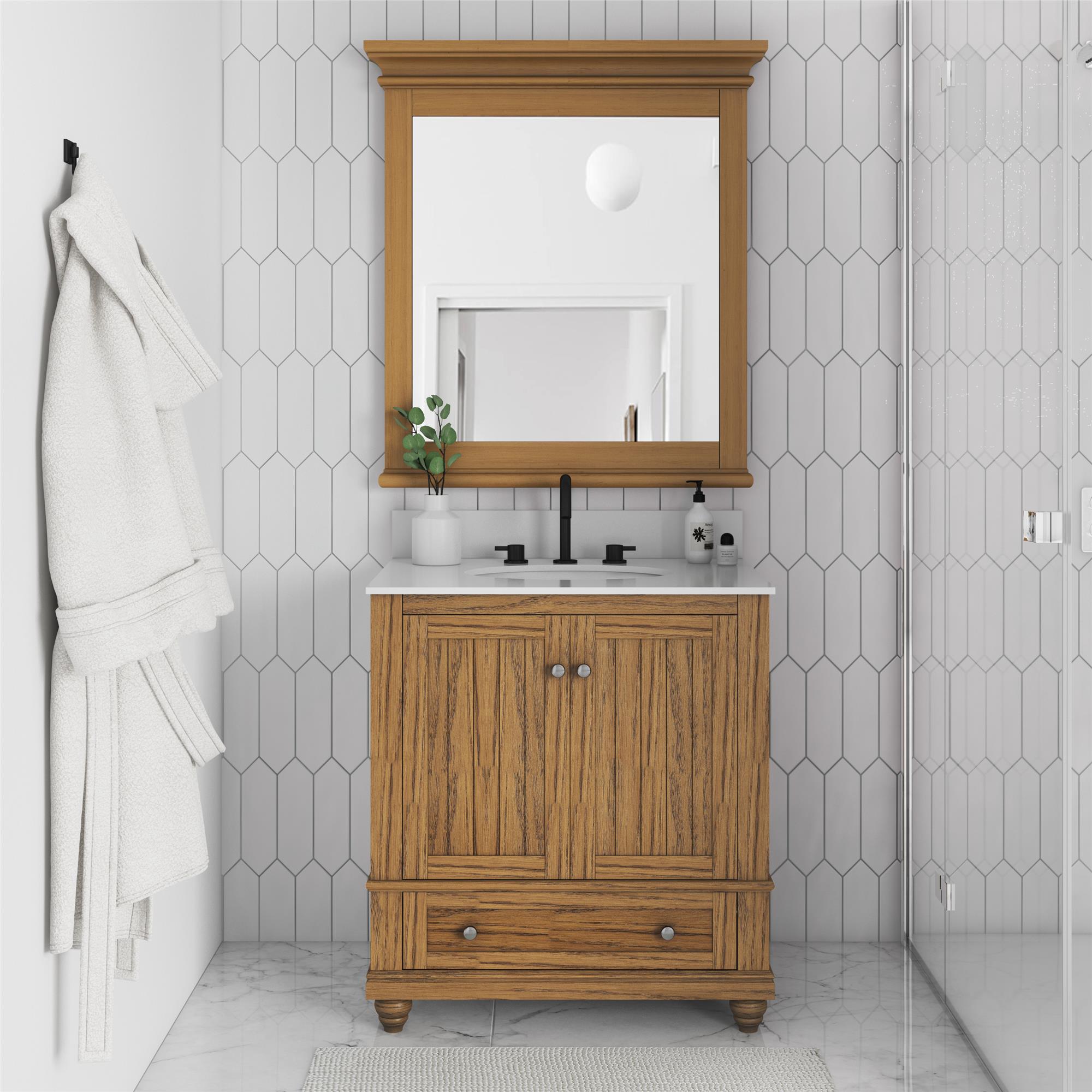 DHP Monteray Beach 30" Bathroom Mirror - Natural Rustic - 30"