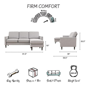 Mr. Kate Winston Reversible Sofa Sectional - Light Gray