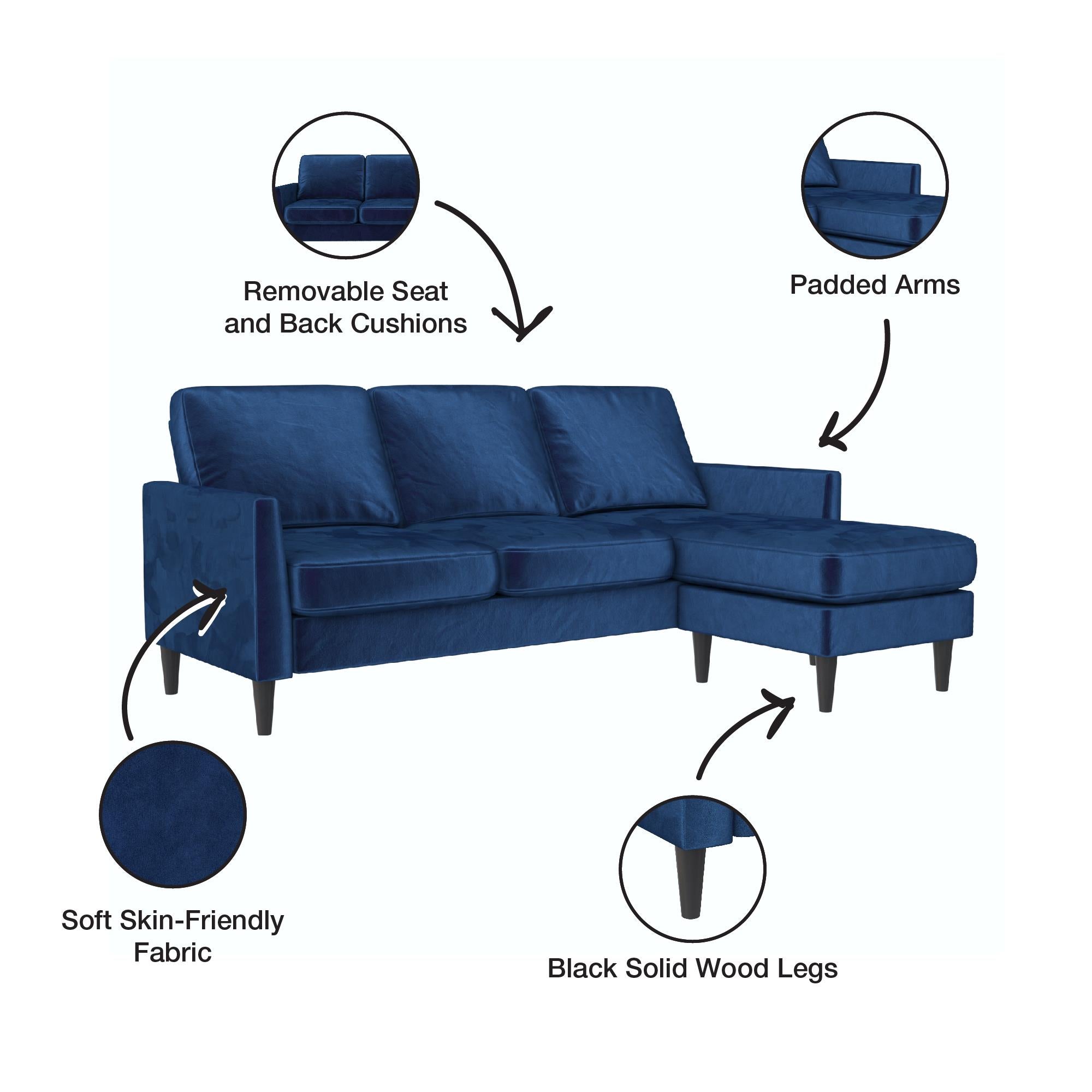 Mr. Kate Winston Reversible Sofa Sectional - Blue