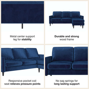 Mr. Kate Winston Reversible Sofa Sectional - Blue