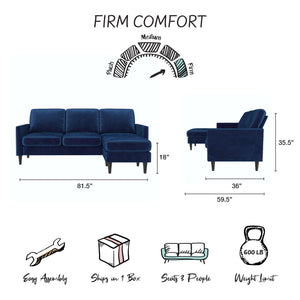 Mr. Kate Winston Reversible Sofa Sectional - Blue