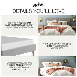 Mr. Kate Daphne Upholstered Bed - Light Gray - Queen