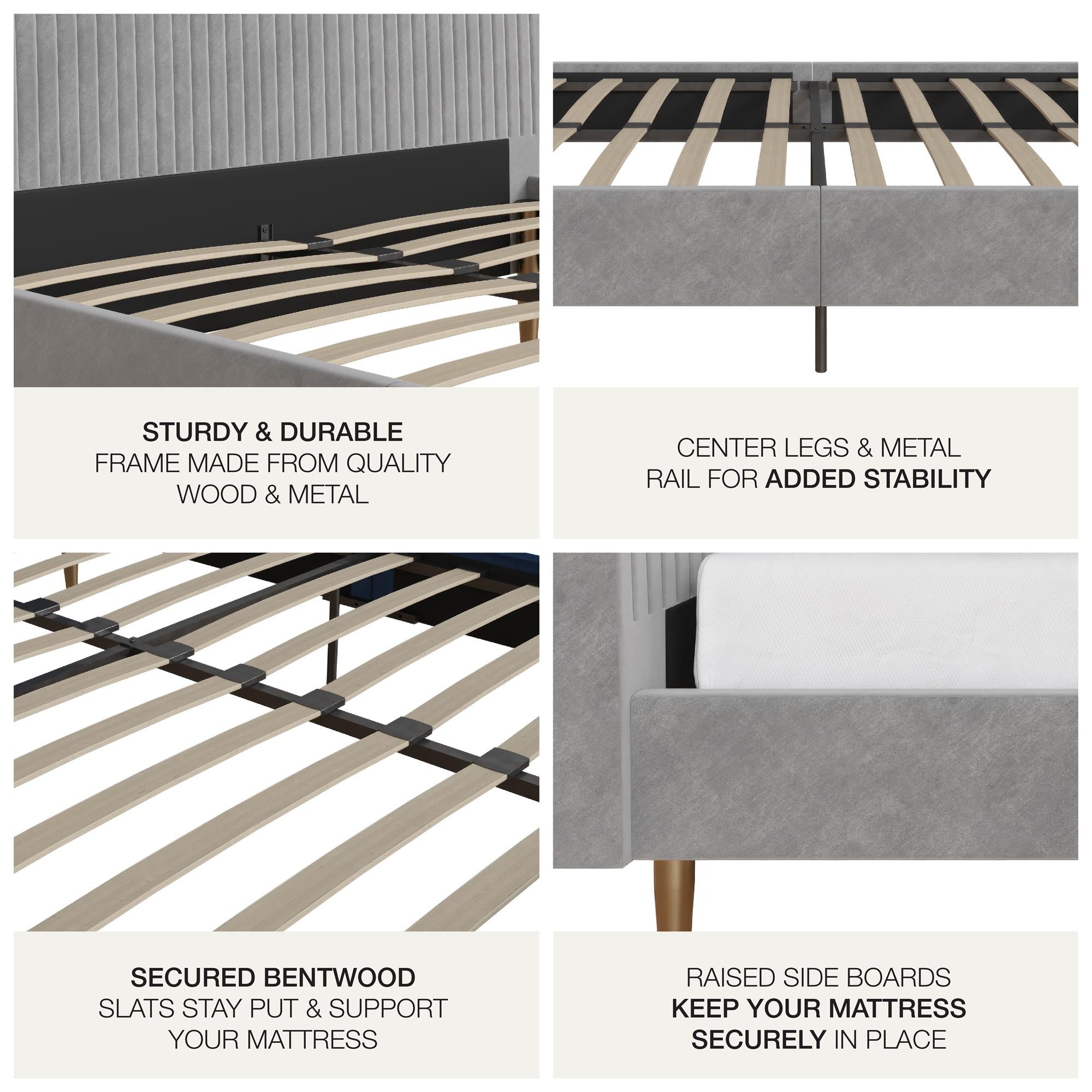 Mr. Kate Daphne Upholstered Bed - Light Gray - Queen