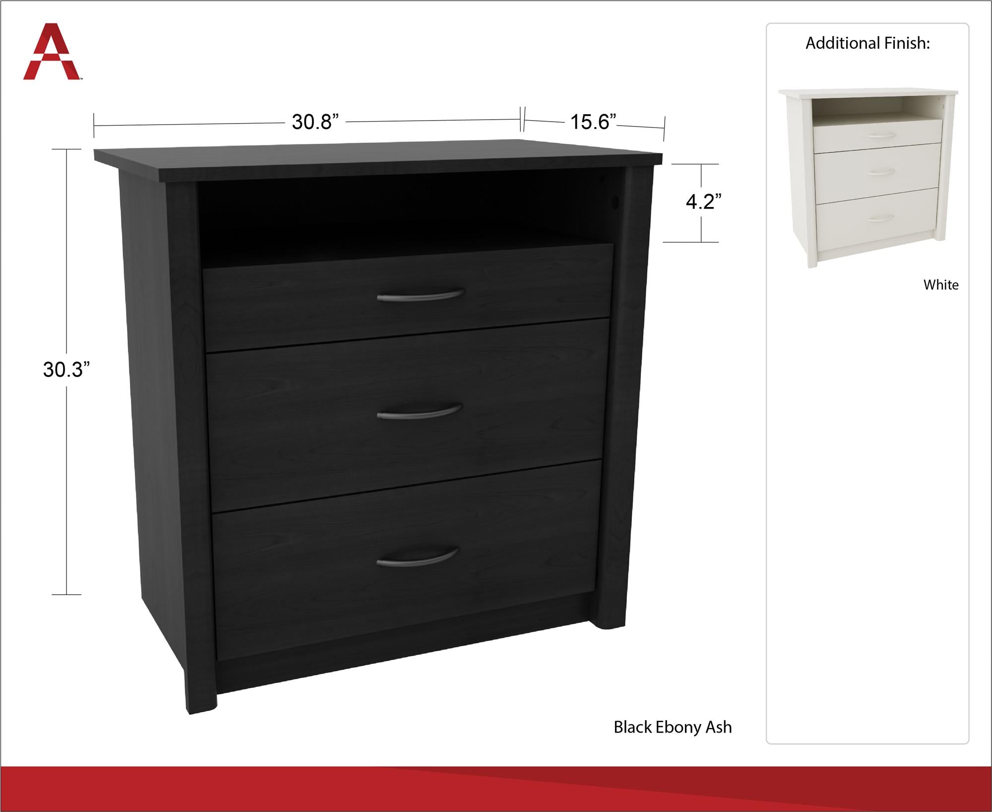 Ameriwood Home Julian Media Dresser - Black Oak