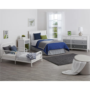 Monarch Hill Poppy White 6 Drawer Dresser, Grey Drawers - Gray