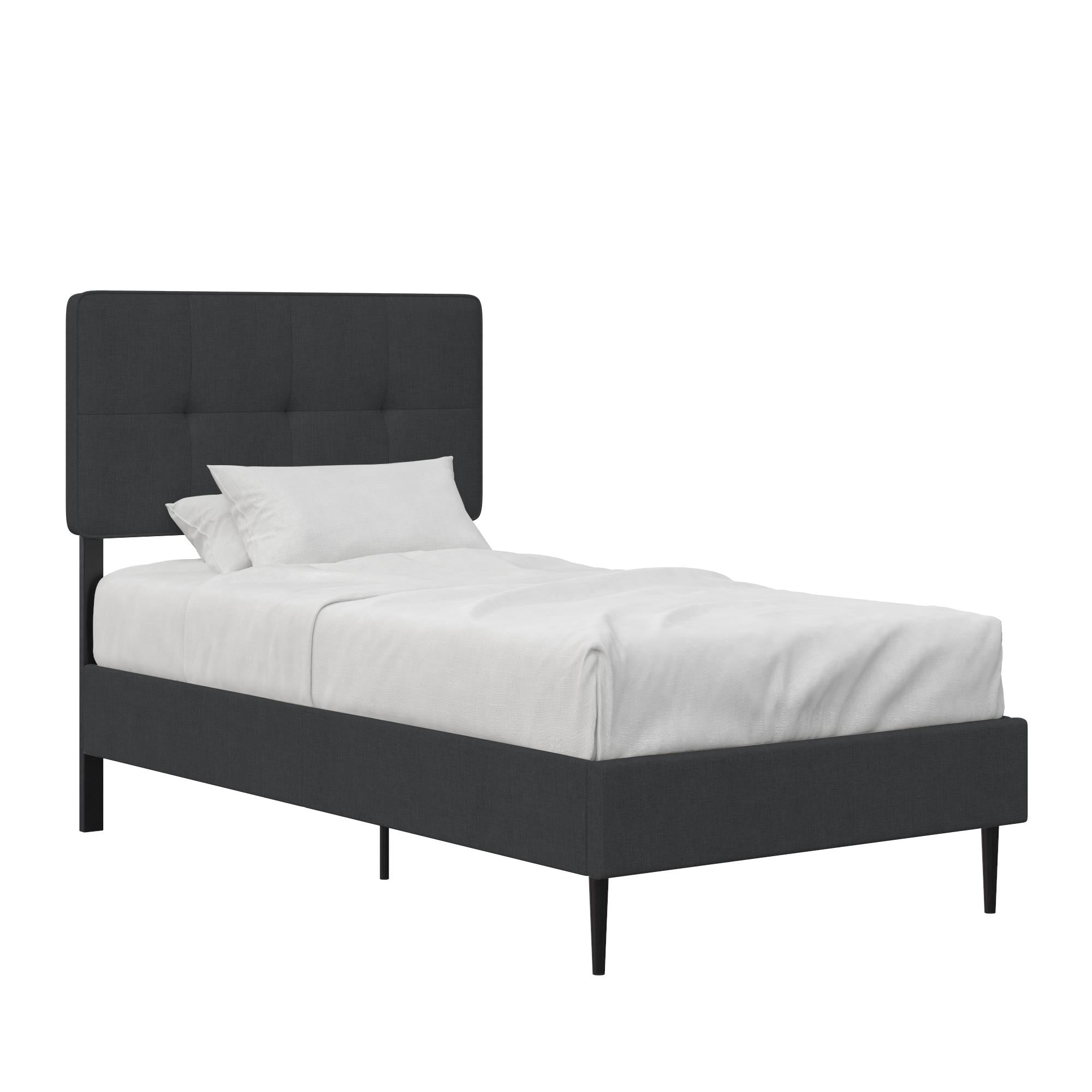RealRooms Tyler Upholstered Bed - Dark Gray - Twin