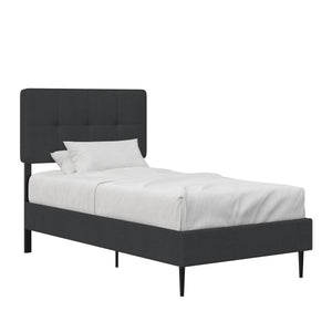 RealRooms Tyler Upholstered Bed - Dark Gray - Twin