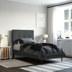 RealRooms Tyler Upholstered Bed - Dark Gray - Twin