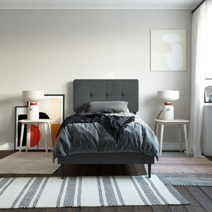 RealRooms Tyler Upholstered Bed - Dark Gray - Twin