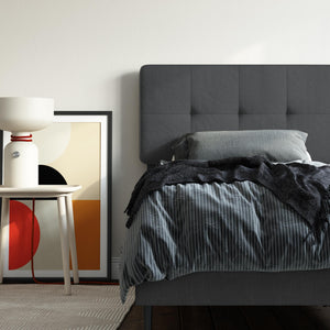 RealRooms Tyler Upholstered Bed - Dark Gray - Twin
