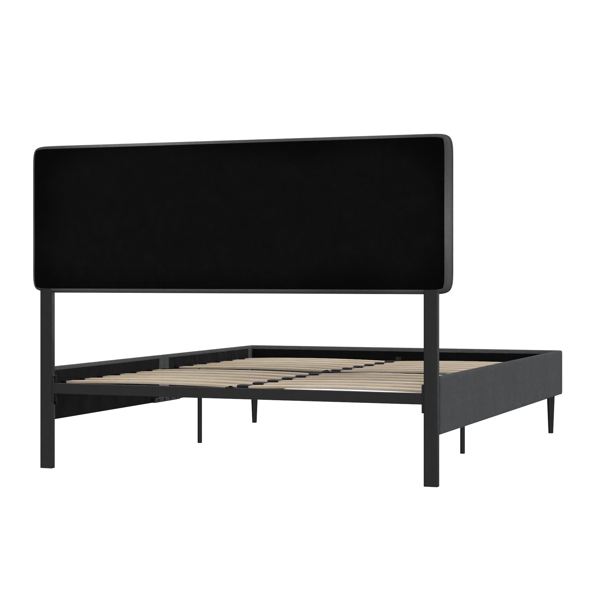 RealRooms Tyler Upholstered Bed - Dark Gray - Queen