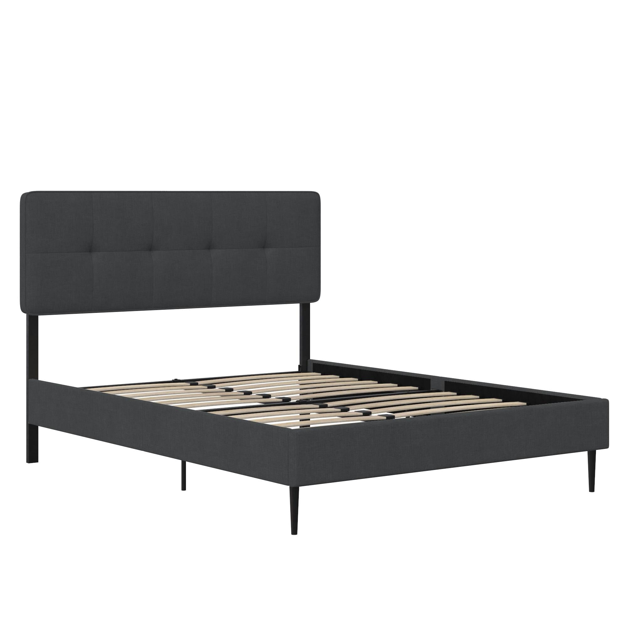 RealRooms Tyler Upholstered Bed - Dark Gray - Queen