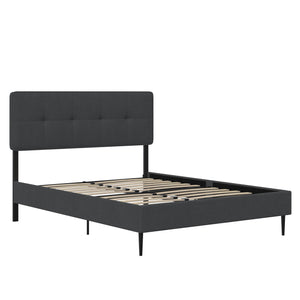 RealRooms Tyler Upholstered Bed - Dark Gray - Queen