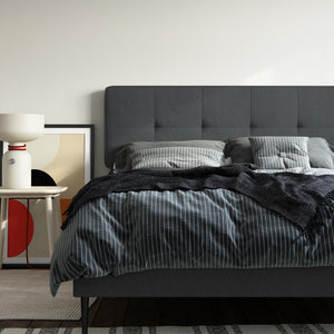 RealRooms Tyler Upholstered Bed - Dark Gray - Queen