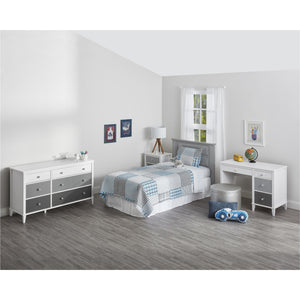 Monarch Hill Poppy Kids' White Desk, Grey Drawers - Gray