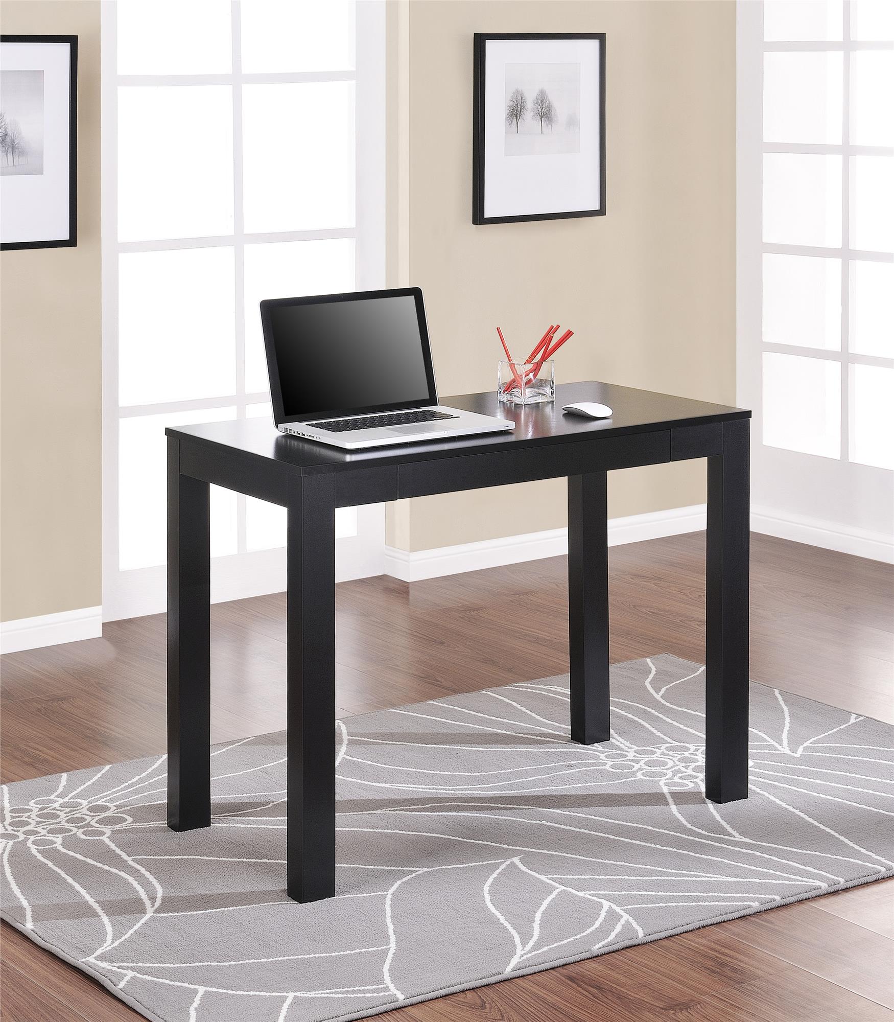 Ameriwood Home Parsons Computer Desk with Drawer - Black