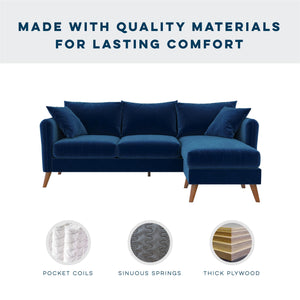 Novogratz Magnolia Reversible Sectional Sofa - Blue