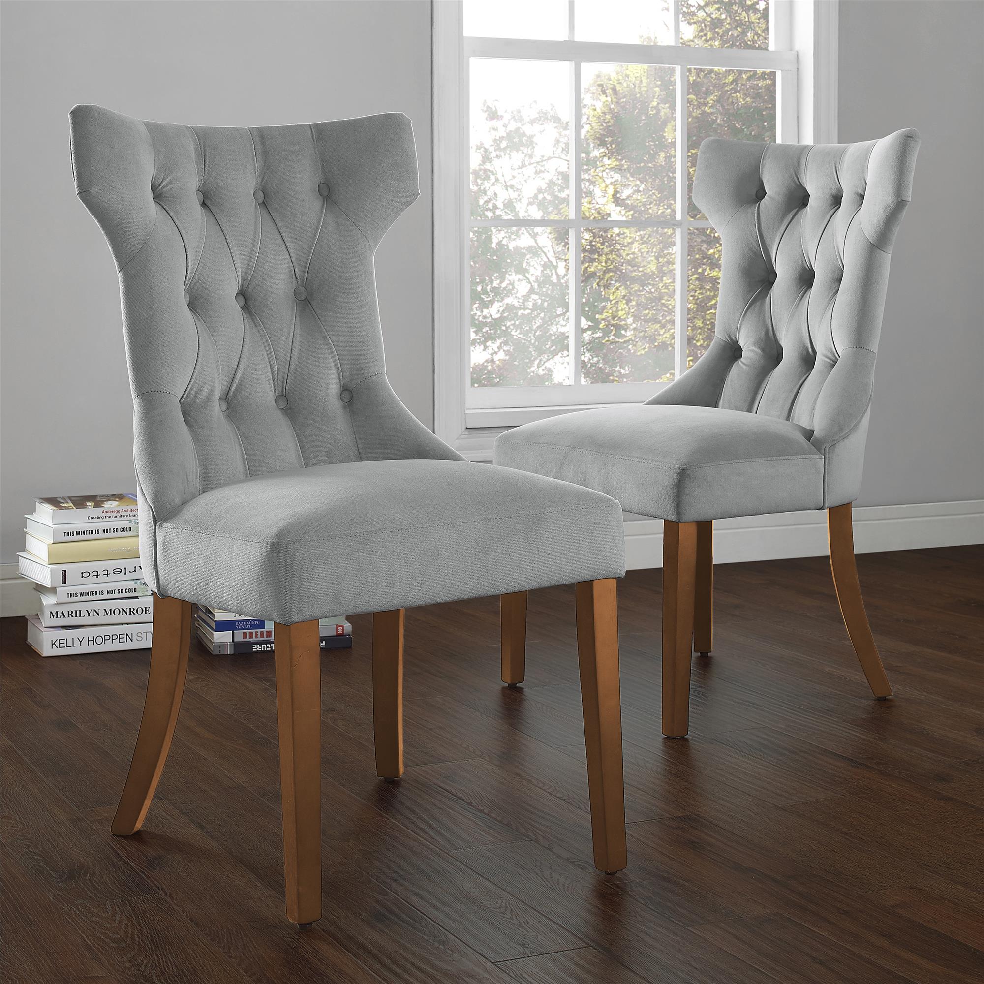 DHP Clairborne Tufted Dining Chairs, Set of 2 - Gray - Set of 2