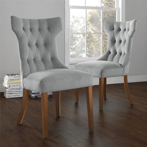 DHP Clairborne Tufted Dining Chairs, Set of 2 - Gray - Set of 2