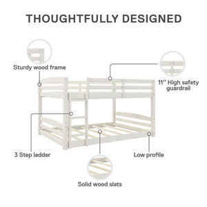 DHP Sierra Kids' Wood Bunk Bed - White - Full-Over-Full