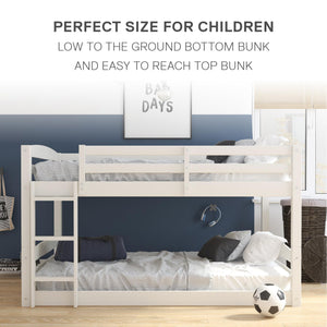 DHP Sierra Kids' Wood Bunk Bed - White - Full-Over-Full