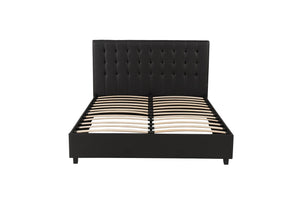 DHP Emily Upholstered Bed - Black Faux Leather - Full