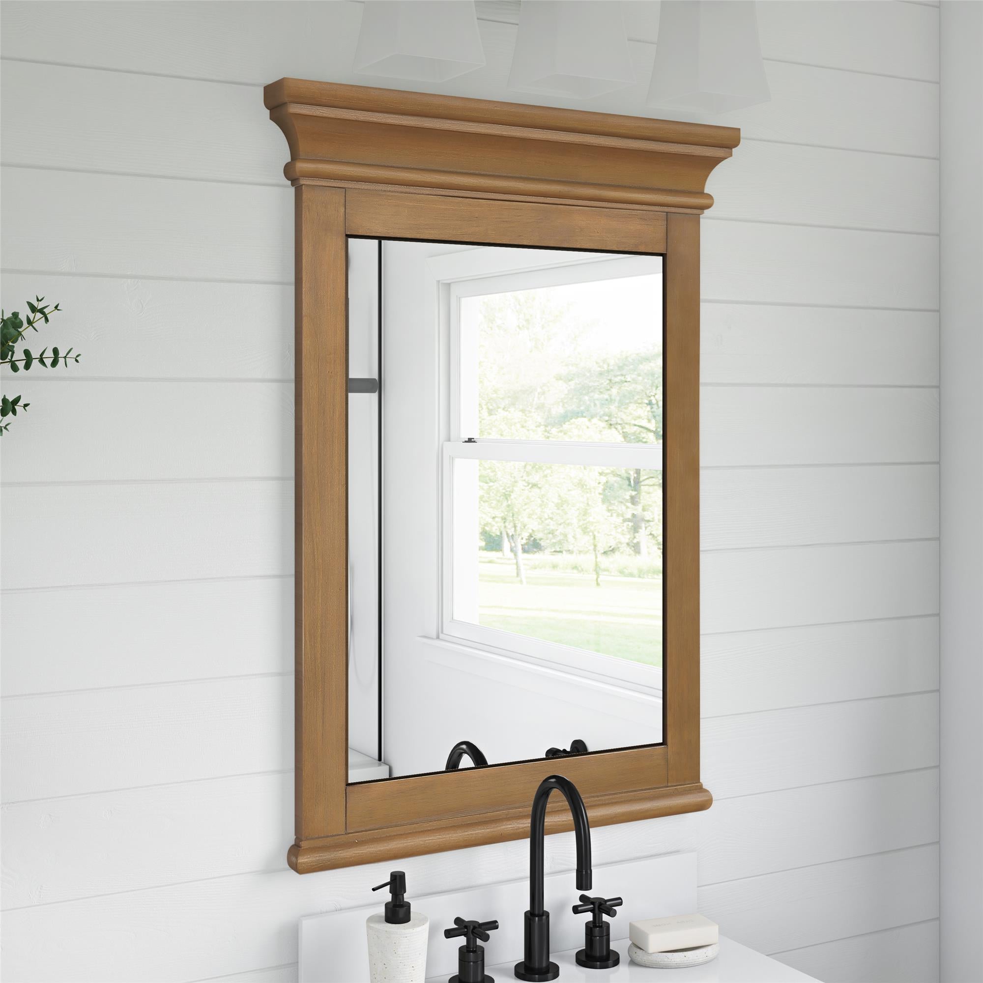 DHP Monteray Beach 24" Bathroom Mirror - Natural Rustic - 24"