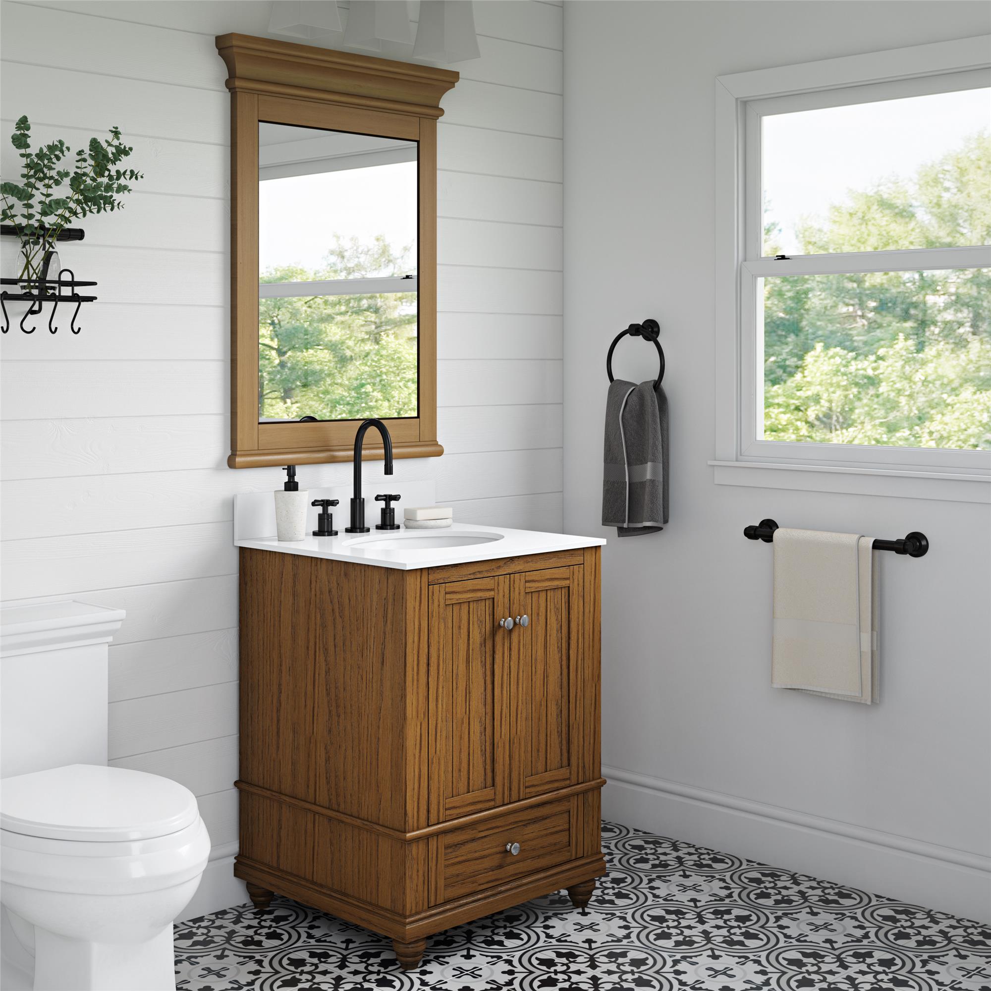 DHP Monteray Beach 24" Bathroom Mirror - Natural Rustic - 24"