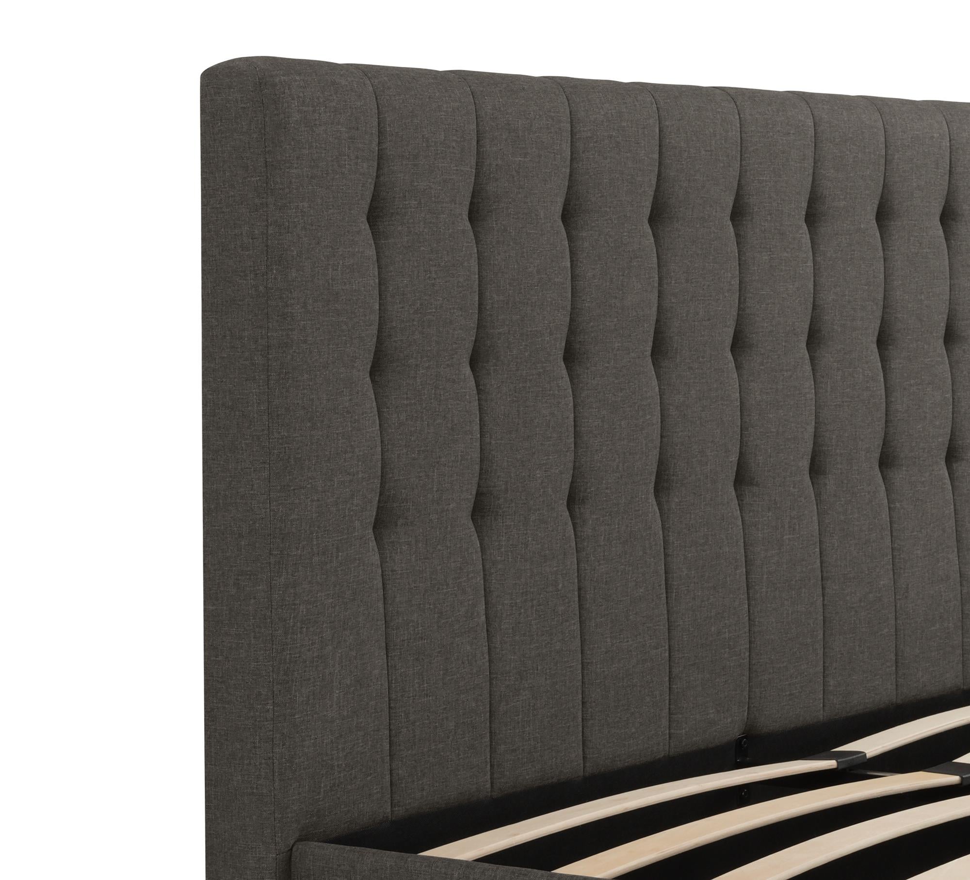 DHP Emily Upholstered Bed - Grey Linen - Queen