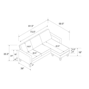 Novogratz Bowen Sectional Sofa - Gray