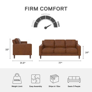 DHP Brynn Sofa - Camel Faux Leather