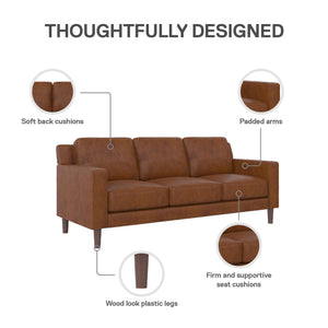 DHP Brynn Sofa - Camel Faux Leather