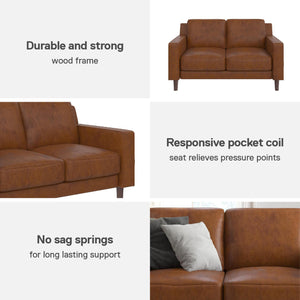 DHP Brynn Loveseat - Camel Faux Leather