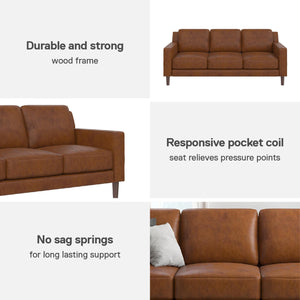 DHP Brynn Sofa - Camel Faux Leather