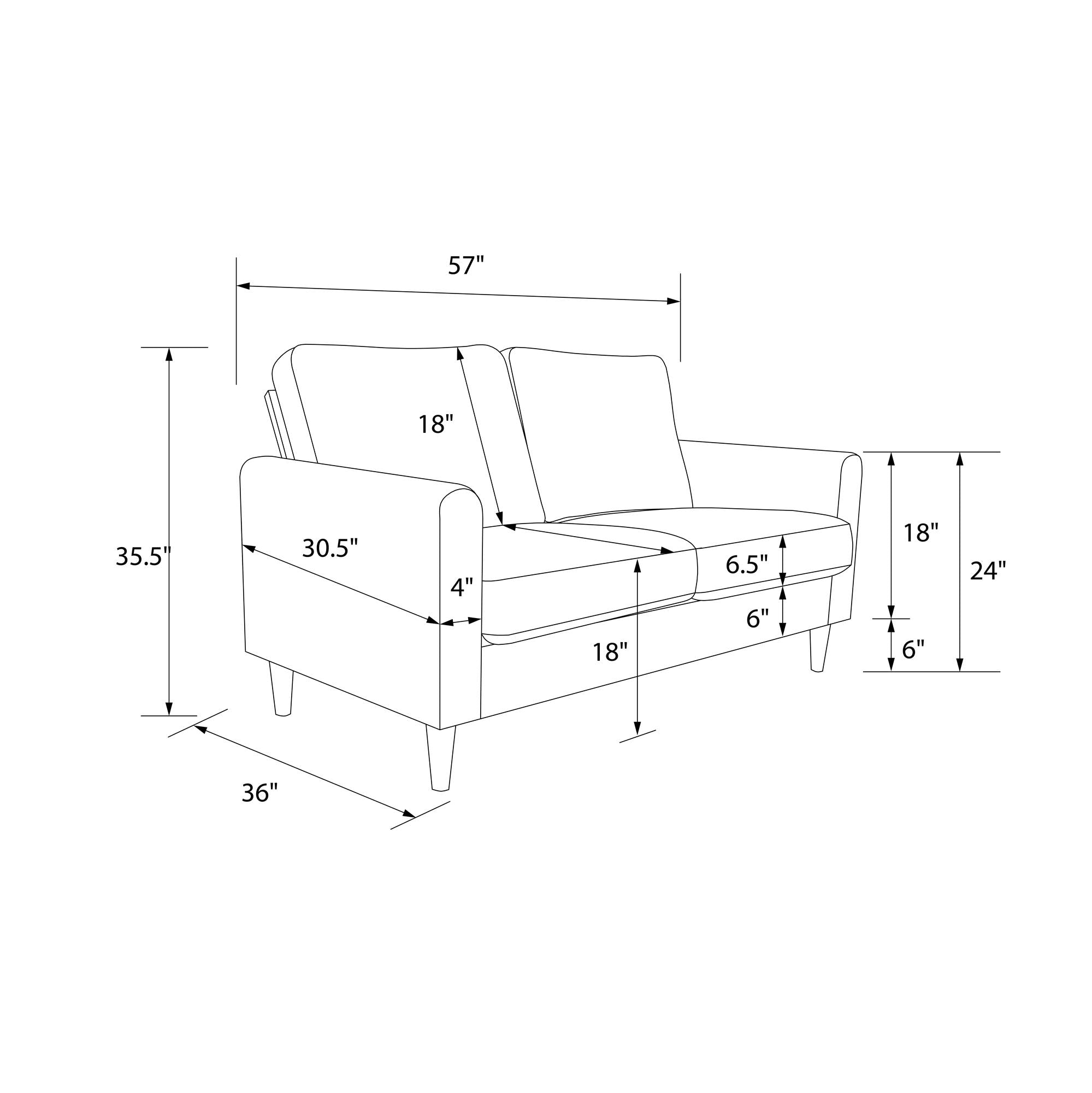 DHP Kaci Loveseat - Gray