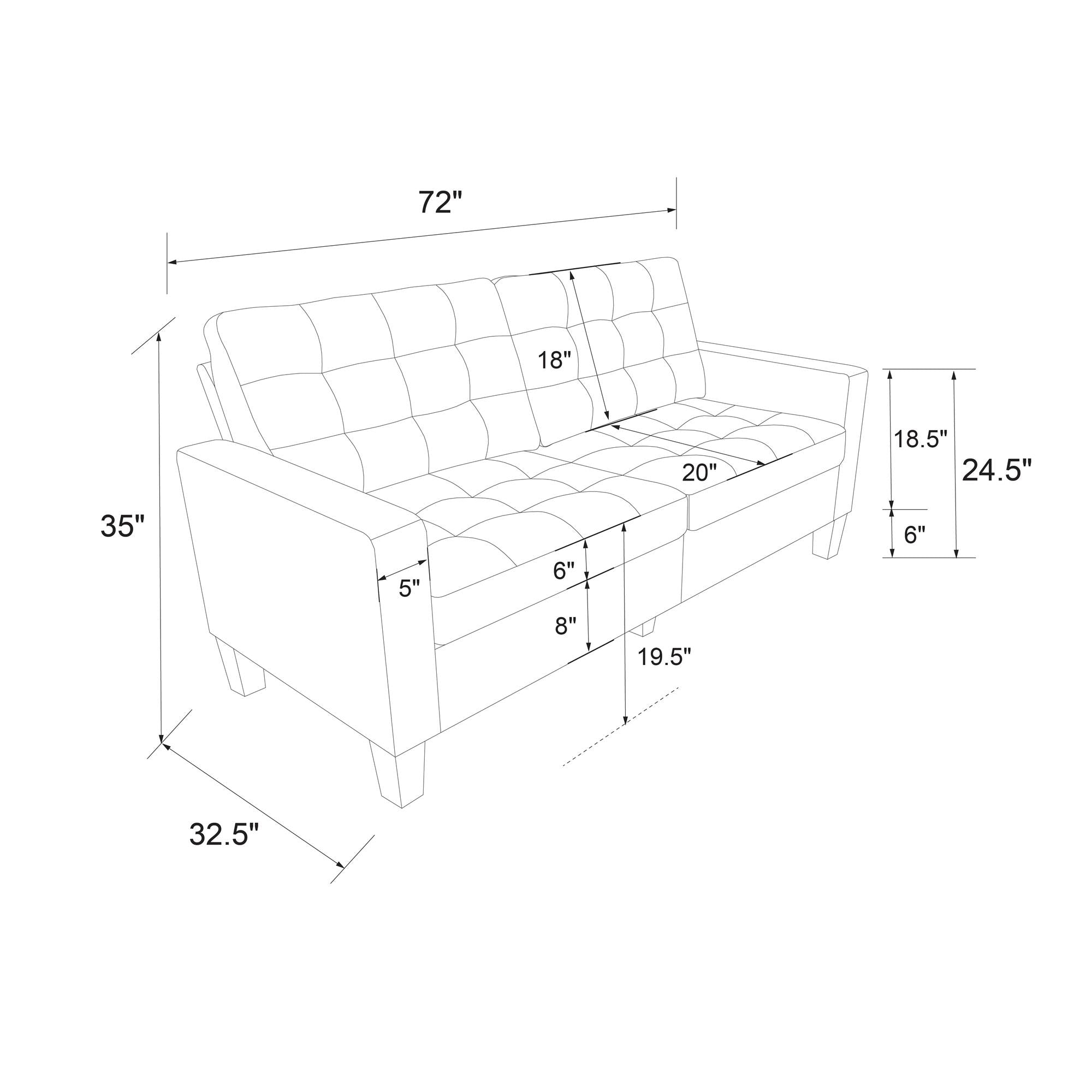 DHP Emily Sofa - Gray