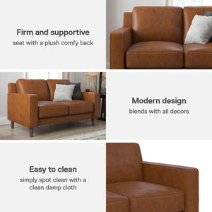 DHP Brynn Loveseat - Camel Faux Leather