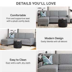 DHP Kaci Sectional Sofa - Gray