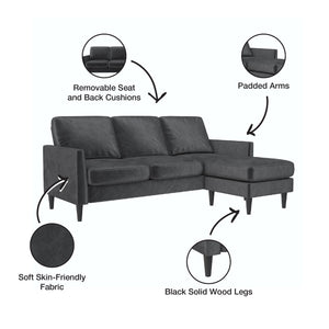 Mr. Kate Winston Reversible Sofa Sectional - Dark Gray