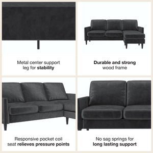 Mr. Kate Winston Reversible Sofa Sectional - Dark Gray